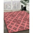 thumbnail image 2 of Ahgly Company Indoor Round Patterned Pastel Red Pink Area Rugs, 4' Round, 2 of 6