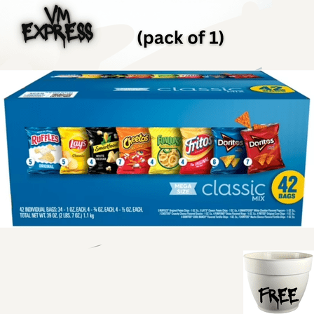 Frito Lay Classic Mix Chips Variety Pack, Mega Size, 1 oz, 42 Count