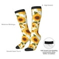 thumbnail image 4 of Naloa Yellow Polka Dot Sunflower Thigh High Socks Extra Long Stretchy Sock Women Over Knee High Opaque Stocking Daily Wear, 4 of 6