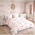 thumbnail image 2 of Erosebridal Pink Bowknot Bedding Twin Size, Cute Princess Bed in a Bag Twin size, Bow Tie Decor, Reversible 7 Pieces, 2 of 7