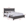 thumbnail image 4 of Beautiful 1pc Queen Size Dark Gray Finish Panel Bed Wooden Bedroom Furniture, 4 of 5