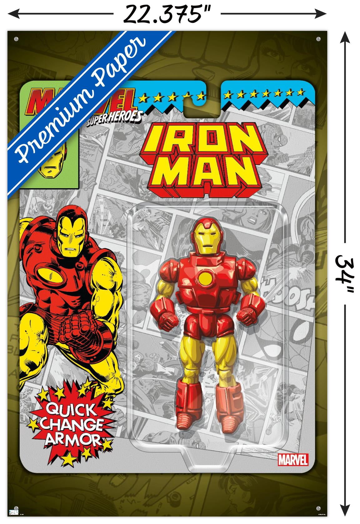 Marvel Toy Vault - Iron Man Wall Poster with Pushpins, 22.375" x 34"