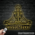 thumbnail image 3 of Craftnamesign Custom Skeleton Yoga Sign, Skeleton Meditating, Skull Wall Art, Skull Wall Hanging, 3 of 5