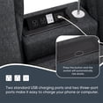 thumbnail image 5 of Sectional Cloud Sofa with Console, Modern 4 Seat Sofa Couch with USB Charging Port and Reading Light, Chenille Modular Couch with Cup Holder for Living Room Apartment, 5 of 8