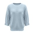 thumbnail image 6 of Breezora Women's Summer Casual Knit Tops 3/4 Sleeve Crew Neck Lightweight Ribbed Pullover Sweater For Weekend Outing, 6 of 7
