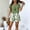 Green, variant on Women's Two Piece Outfits Set Solid Irregular Short Sleeve Crew Neck Shirt and Leaves Print Fashion Wide Leg Baggy Capri Pant Summer Casaul Cool Going out Sets