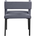 thumbnail image 3 of Meridian Furniture Caleb Gray Velvet Dining Chair (Set of 2), 3 of 5