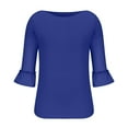 thumbnail image 6 of Xunlbb Womens Plus Size Shirts Tops Women's Short Sleeves 3/4 Sleeves Casual Tops Pullover Blouse T-shirt Womens Trendy Tops, S-3XL, 6 of 8
