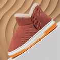 thumbnail image 5 of Ticikt Women Men Ankle Bootie Slipper Plush Warm Indoor Outdoor Shoes Comfy Lined Memory Foam Slipper with Anti- Sole,Color:Brick Red,Size:6, 5 of 9