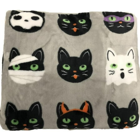 The Big One Oversized Plush Scary Halloween Cats Throw Blanket - 5ft x 6ft - Walmart.com