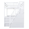 thumbnail image 2 of Harper & Bright Designs Full Size Loft Bed with Built-in Desk and Stairs Storage, Wooden High Loftbed Frame with 3-Tier Shelves and Staircase for Adults Bedroom, White, 2 of 16