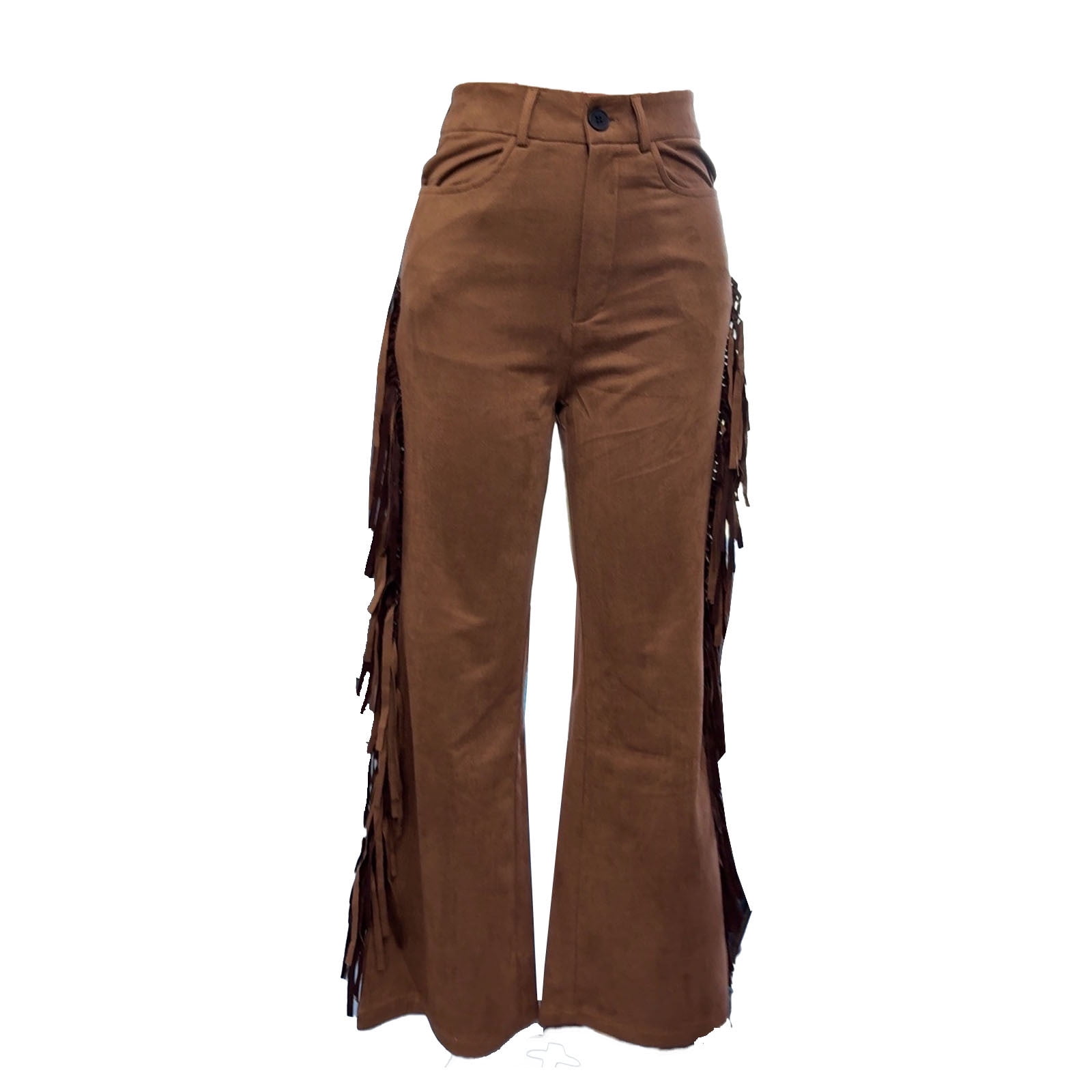 Bootcut Jeans for Women Vintage Western Brown Fringe Flared