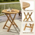 thumbnail image 6 of Gymax Patio Teak Wood Dining Table 27.5'' Round Side Table w/ Slatted Tabletop, 6 of 10