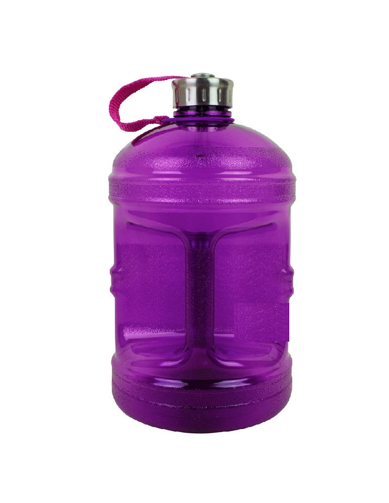 BPA Free 1 Gallon Water Bottle Steel Cap Drinking Canteen Jug Container 128 oz Color Purple