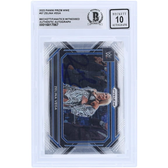 Zelina Vega WWE Autographed 2023 Panini Prizm #57 Beckett Fanatics Witnessed Authenticated 10 Card - Fanatics Authentic Certified