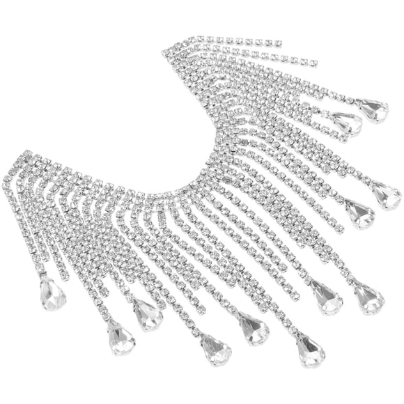 LABELEPH Rhinestones Trim Decorative Trim Silver 1Pack for Holiday Events