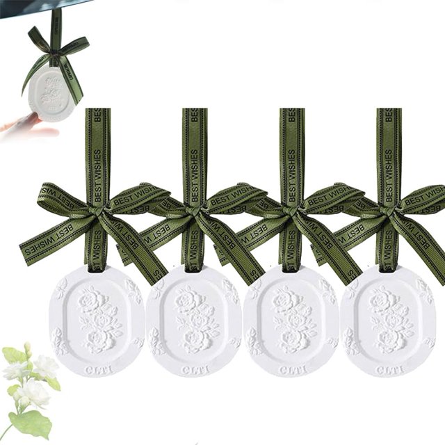 4Pcs Clay Disk Essential Oil,Plaster Passive Essential Oil Diffuser,Floral Fragrance Car Essential Oil Diffuser for Cars, Armoire, Room, Office,Bathroom, Improves Sleep