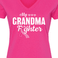 thumbnail image 4 of Inktastic Breast Cancer Awareness My Grandma is a Fighter Women's V-Neck T-Shirt, 4 of 5