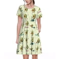 thumbnail image 1 of Fotbe Avocado for Exercise Vestido Largo de Moda para Mujer, Vestido Tipo Camiseta con Manga Corta y Estilo Casual a Rayas y Bloques de Color, 1 of 6