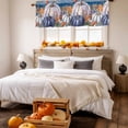 thumbnail image 3 of Blue Pumpkin Valances for Windows, 54 x 18in, Watercolor Pumpkin Red Mushrooms Leaves Rod Pocket Kitchen Valance Curtain Light Filtering Window Treatments for Living Room Bedroom, 1 Panel, 3 of 7