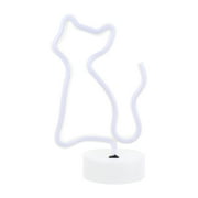 Neon Lights Night Adorable Cat Shape Sign Decorative LED Party Festival Home Nightlight