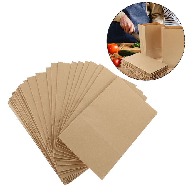 UPOUART 100pcs Paper Bags For Lunch Bakery And Treats Grocery Bags For Parties And Daily Use