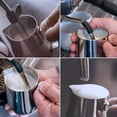 thumbnail image 6 of Stainless Steel Milk Frothing Pitcher for Cappuccino Latte Art, Espresso, and Steaming - 5oz/150ml Barista Frother Cup, Milk Frother Steamer Cup for Coffee Matcha Chai Latte & Hot Chocolate, 6 of 8