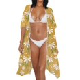 thumbnail image 3 of HELLHERO Daisies Bathing Suit Cover Up High Quality Fabrics Breathable Free Size Long Kimono Swimsuit Cover Up for Women, 3 of 6