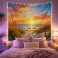 thumbnail image 2 of Beach Path at Sunset in Warm Light, Serene Coastal Nature for Ocean Lovers, Beach Wall Art, Housewarming Gift, Tapestry Wall Hanging for Living Room, Bedroom and Dorm, 2 of 7