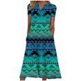 thumbnail image 2 of Robes pour Femmes 2024 Été Surdimensionné Décontracté Manches Courtes Col en V Robe Imprimée Robe Ample 50 % de Réduction!, 2 of 5