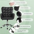 thumbnail image 4 of Yaheetech Modern Faux Leather Office Chair with Padded Armrests,Black, 4 of 9