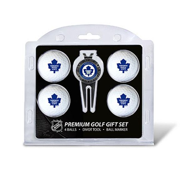 Team Golf Toronto Maple Leafs 4 Balles - Ensemble Cadeau d'Outils Divot