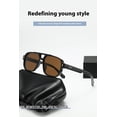 thumbnail image 2 of Mens Square Sunglasses UV400 Protection Fashion Toad Glasses Full Frame PC Lens Retro Eyewear Driving Outdoor Versatile, 2 of 6