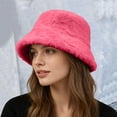thumbnail image 5 of CYSFASHION Bucket Hat For Women Soft Faux Fur Wide Brim Fuzzy Winter Fashion Fleece Women's Hats & Caps Pink, 5 of 6