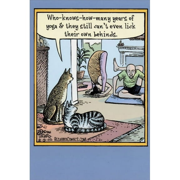 Nobleworks Cats & Yoga Funny / Humorous Birthday Card