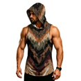 thumbnail image 6 of Digital Camo Sleeveless Hoodie For Men, Muscle Fit Pullover Tank with Kangaroo Pocket - Quick-Dry Workout Vest for Gym & Bodybuilding Brown XXXXL, 6 of 7