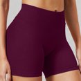 thumbnail image 5 of felwors High Waisted Biker Shorts Tummy Control Seamless Workout Yoga Running Volleyball Dark Purple for Size L, 5 of 9