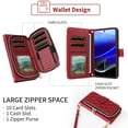 thumbnail image 5 of Dswteny Argyle Wallet Case for Moto G Stylus 2022 4G with Wrist Strap Shoulder Strap PU Leather Flip Credit Card Holder Stand Cell Phone Cover for Motorola GStylus XT2211DL XT2211 Women Girls Red, 5 of 8