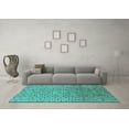 thumbnail image 3 of Ahgly Company Indoor Square Solid Turquoise Blue Modern Area Rugs, 7' Square, 3 of 4