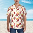 thumbnail image 2 of Balery Popcorn Camisas hawaianas de manga corta para hombre, camisas playeras de corte holgado, camisas de vacaciones con botones,Large, 2 of 7