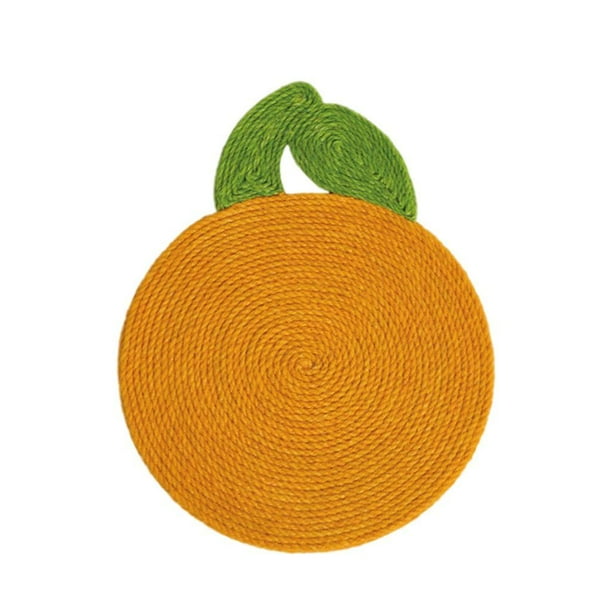 Rascador de pared para gatos de sisal duradero con ventosa naranja