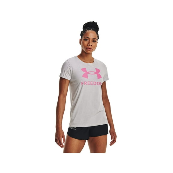 Under Armour 13708150152X Freedom Logo Womens Size XXL Gray Athletic T-Shirt