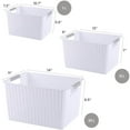 thumbnail image 3 of HANAMYA Organisateur de Panier de Rangement avec Poignée de 20 Litres en Blanc (Lot de 2), 3 of 4
