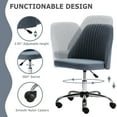 thumbnail image 3 of edx Vanity Chair, Armless Desk Chair with Wheels, Adjustable Swivel Fabric Makeup Chair, Comfortable Home Office Task Computer Chair, Blue, 3 of 7