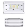 thumbnail image 3 of Luz LED de ocio para porche exterior de RV, 12 V, 280 lúmenes, iluminación de repuesto para RV, remolques, campistas, quinta ruedas, base blanca, lente transparente y ámbar incluida (paquete de 2 unid, 3 of 5
