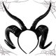 thumbnail image 1 of 1set Accesorio para el cabello de Halloween Creativo Cuerno de oveja Forma Headwear Hecho a mano Diy Props Portable Hairband Cosplay Accesorio Demon Evil Diadema Negro ZefeiWu 1327533450188, 1 of 1