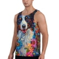 thumbnail image 2 of Uemuo Oil Painting Sunflower Puppy Pattern Men's Muscle Shirts Sleeveless Dry Fit Gym Workout Tank Top Lightweight Sports Tank Top Beach Tank Top, Loose-fit Sleeveless Shirt-Large, 2 of 7