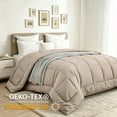 thumbnail image 4 of BedTreat Down Alternative Comforter with Corner Tabs - All Season Quilted King Size 240 GSM Sand Dollar Comforter, Machine Washable Microfiber Bedding, 4 of 6