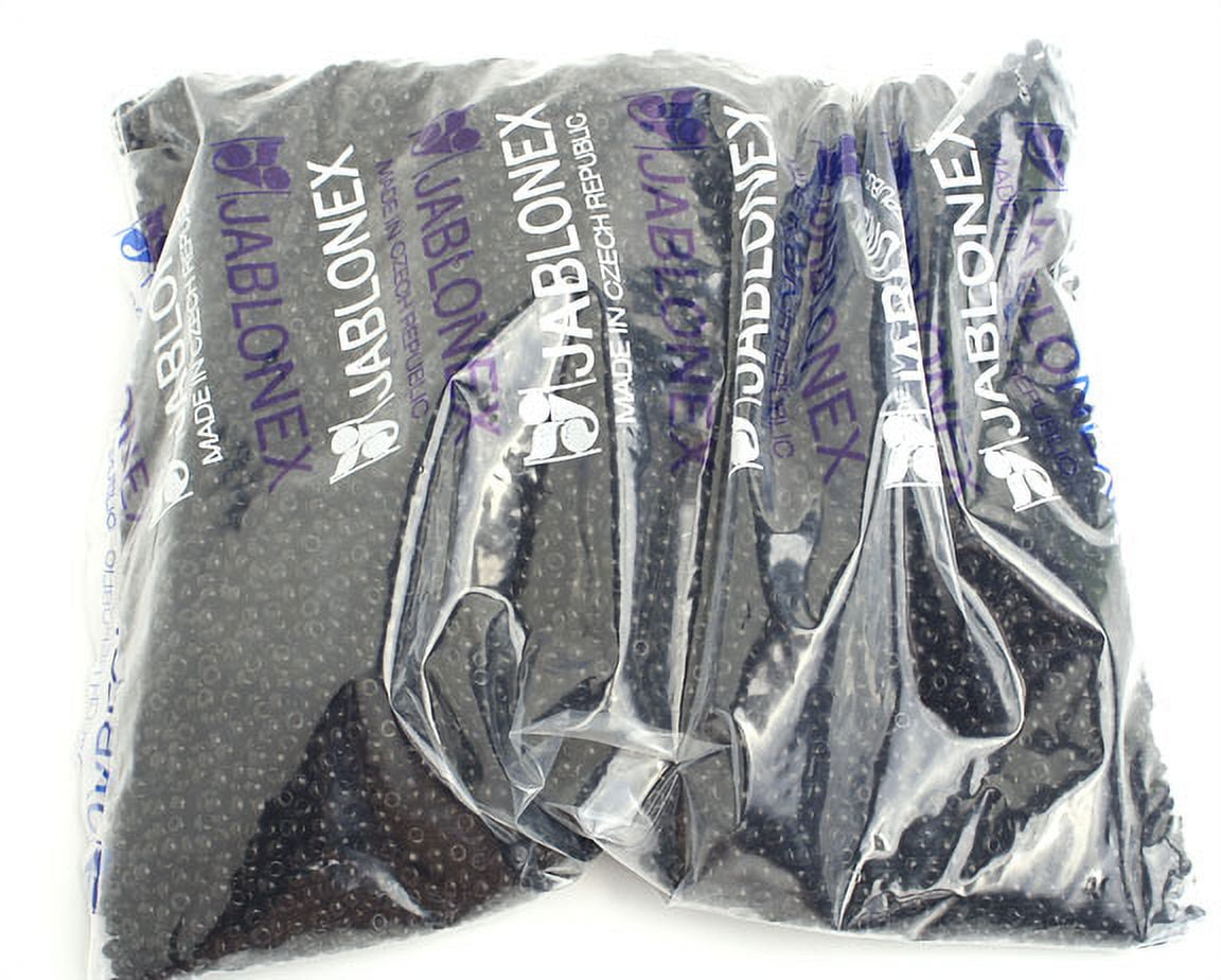 John Bead Czech Glass Seed Beads 8/0 (500g) Opaque Black Bead