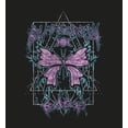 thumbnail image 2 of Distressed Black Metal Butterfly Adult Black Long Sleeve Hoodie-Medium, 2 of 6